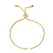 5Pcs Rack Plating Adjustable Brass Slider Bracelet Making, with Cubic Zirconia, Long-Lasting Plated, Golden,  11.8~12.2cm