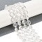 Natural Quartz Crystal Beads Strands, Faceted Pentagonal Cut, Rock Crystal Flat Round Beads, with Seed Beads, 10~10.5x5~6mm, Hole: 1mm, about 32~33pcs/strand, 15.75''(40cm)