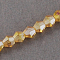 Glass Beads Strands, AB Color Plated, Faceted, Bicone, Goldenrod, 2.9~3.3x2mm, Hole: 0.5mm, about 135~140pcs/strand, 38~40cm