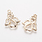 Brass Pendants, Angel, Light Gold, 16x14x2mm, Hole: 1mm