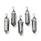 Synthetic Non-magnetic Hematite Pointed Pendants, with Platinum Tone Brass Findings, Bullet, 39.5x12x11.5mm, Hole: 4.5x2.8mm