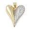 Brass Micro Pave Cubic Zirconia Pendants, Cadmium Free & Lead Free, Heart, Real 18K Gold Plated, 24x20x5mm, Hole: 6x3.5mm