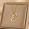 304 Stainless Steel Heart Initial Pendant Necklaces for Women Men, Golden, Letter E, 15.75~17.72 inch(40~45cm)