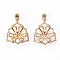 Brass Micro Pave Clear Cubic Zirconia Peg Bails Pendants, for Half Drilled Bead, Flower, Nickel Free, Real 18K Gold Plated, 30.5x20.5x5mm, Hole: 2mm, Pin: 0.9mm