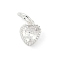 Brass Micro Pave Cubic Zirconia Pendants, Heart Charms, Rack Plating, Long-Lasting Plated, with Jump Ring, Clear, 9x7x3.5mm