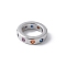 Brass Micro Pave Cubic Zirconia European Beads, Flat Round, Rack Plating, Long-Lasting Plated, Lead Free & Cadmium Free, Colorful, 8.5x2mm, Hole: 5.5mm
