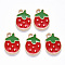 Alloy Enamel Pendants, Strawberry, Light Gold, Red, 16.5x11.5x2mm, Hole: 1.6mm