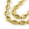 Electroplated Non-magnetic Synthetic Hematite Beads Strands, Twist Oval, Golden Plated, 15.5x9.5x3mm, Hole: 1mm, about 26pcs/strand, 15.7 inch