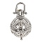 Rack Plating Brass Bead Cage Pendants, For Chime Ball Pendant Necklaces Making, Long-Lasting Plated, Round, Platinum, Tray: 16.5mm, 31.5x23x18mm, Hole: 5.6x5.4mm