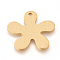 Eco-Friendly Aluminium Pendants, Laser Cut Pendants, Flower, Gold, 37x38.5x2~2.5mm, Hole: 3mm