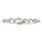 Heart Brass Micro Pave Cubic Zirconia Fold Over Clasps, Cadmium Free & Nickel Free & Lead Free, Real Platinum Plated, 69mm, Hole: 5.5mm