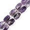 Natural Amethyst Beads Strands, with Seed Beads, Faceted, Barrel, 13~14x10mm, Hole: 1mm, about 23~24pcs/strand, 16.10''(40.9cm)