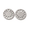 Tarnish Resistant 304 Stainless Steel Connector Charms, Flat Round Links with Hollow Moon Phase, Stainless Steel Color, 12x1mm, Hole: 1.6mm & 2mm