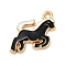 Alloy Enamel Pendants, Cadmium Free & Nickel Free & Lead Free, Rack Plating, Horse Charm, Golden, Black, 18x15x2mm, Hole: 1.8mm