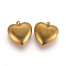 Brass Pendants, Lead Free and Cadmium Free and Nickel Free, Heart, Raw(Unplated), 23x22mm, Hole: 1mm