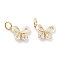 Brass Micro Pave Cubic Zirconia Pendants, Cadmium Free & Nickel Free & Lead Free, Butterfly, with Jump Ring, Real 18K Gold Plated, Clear, 12x11x4mm, Hole: 3.5mm