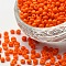 Glass Seed Beads, Opaque Colours Seed, Small Craft Beads for DIY Jewelry Making, Round, Dark Orange, 4mm, Hole:1.5mm, about 300pcs/30g
