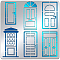 BENECREAT Door Pattern Stainless Steel Stencil Template, 6x6inch 6 Types Door Designs Metal Journal Stencil for Wood Burning, Embossing, Engraving and Scrapbooking