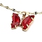 Butterfly Light Gold Brass Micro Pave Cubic Zirconia Pendant Necklaces, with Glass, FireBrick, 15.24 inch(38.7cm)