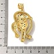 Обшивка стойки латунь микропаве кулоны с черным фианитом KK-P267-03A-G-3