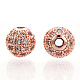 Стойки обшивки латунь кубического циркония бусы ZIRC-S001-8mm-A03-2