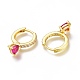 Серьги-кольца из латуни с микро-паве из фианита ZIRC-H102-14C-G-2