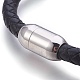 Кожаные браслеты плетеного шнура BJEW-E350-03A-3
