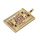 Подвески из латуни с микропаве из кубических цирконий и эмали KK-Q098-17G-B-2