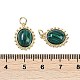 Овальные подвески из синтетического малахита KK-U043-46G-C-3