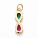 Подвески из латуни с зеленым и красным кубическим цирконием KK-M229-08G-2