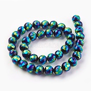 Ручная серебряная фольга стеклянные бусины Lampwork LAMP-P051-G02-10mm