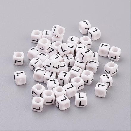 Акриловые бусины с горизонтальными отверстиями PL37C9308-L-1