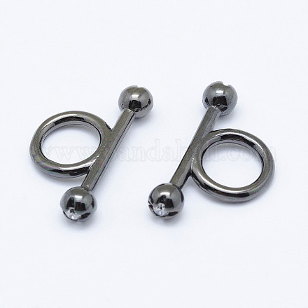 Латунные кубического циркония тумблеры застежки KK-P130-071B-NR-1