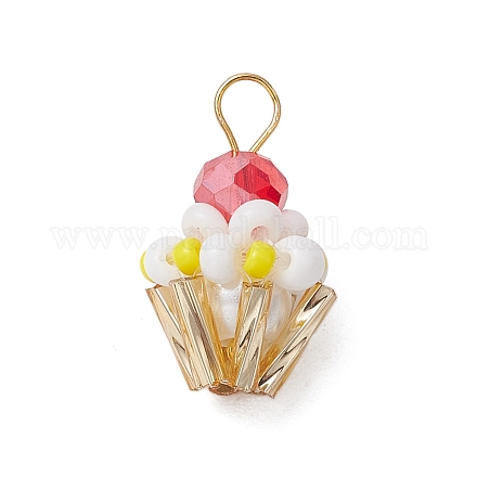Подвески-кексы из стеклянных бусин PALLOY-MZ00581-06-1