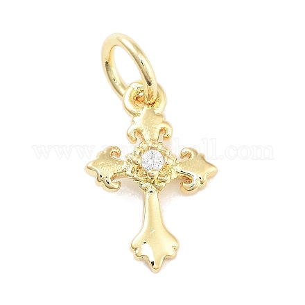 Подвески из латуни с покрытием из прозрачного кубического циркония KK-M293-17G-1