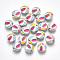 Alloy Enamel Cabochons, Fit Floating Locket Charms, Basketball, Colorful, Platinum, 7x2.5mm