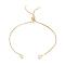 Brass Chain Bracelet Making, with Cubic Zirconia, Slider Bracelets Making, Cadmium Free & Nickel Free & Lead Free, Real 18K Gold Plated, 4-3/8 inch~4-3/4 inch(110~120mm), 1mm, Hole: 1.5mm
