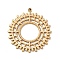 304 Stainless Steel Pendants, Helm Charm, Real 14K Gold Plated, 33.5x31x1.5mm, Hole: 1.6mm