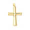 Brass Pendants, Cadmium Free & Lead Free, Cross, Golden, 38x25x5mm, Hole: 5x4mm