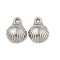 Non-Tarnish 304 Stainless Steel Charms, Shell Shape Charms, Stainless Steel Color, 12x9x3.5mm, Hole: 1.4mm
