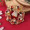 Christmas Theme Zinc Alloy Rhinestone Brooches for Backpack Clothes, Christmas Wreath
