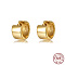 Real 18K Gold Plated 925 Sterling Silver Hoop Earrings, with S925 Stamp, Real 18K Gold Plated, 10x5mm
