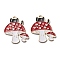 Autumn Theme Alloy Enamel Pendants, Cadmium Free & Lead Free, Mushroom with Cat, Light Gold, Red, 29.5x26x1.5mm, Hole: 2mm