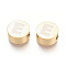304 Stainless Steel Beads, Flat Round with Letter, Letter.E, 10x4.5mm, Hole: 2mm