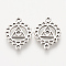 Tibetan Style Alloy Links connectors, Flower, Cadmium Free & Lead Free, Chakra Vishuddha, Antique Silver, 19.5x14.5x1.5mm, Hole: 1mm, about 1080pcs/1000g