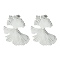 Non-Tarnish 304 Stainless Steel Dangle Stud Earrings, Gingko Leaf, Stainless Steel Color, 48x45.5mm