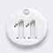 Non-Tarnish 304 Stainless Steel Pendants, Cut-Out, Hollow, Flat Round with Number, Stainless Steel Color, Num.11, 19x1.5mm, Hole: 2.5mm