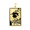 201 Stainless Steel Pendants, Laser Engraved Pattern, Tarot Card Pendants, Golden, The Fool 0, 40x24x1mm, Hole: 8x4mm