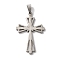 Non-Tarnish 304 Stainless Steel Pendants, Cross Charms, Religion, Stainless Steel Color, 39.5x25x2mm, Hole: 7.5x3.5mm