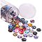 PandaHall Elite 140pcs Floral Glass Cabochons Flatback, 18mm Floral Glass Flat Back Dome Cabochons for Bracelet Pendant Necklace Cufflinks Rings Jewelry Making